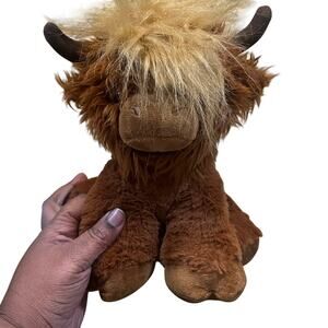 2025 Toy Factory “Angus” Highland Cow Brown Shaggy Long Hair 7" Plush